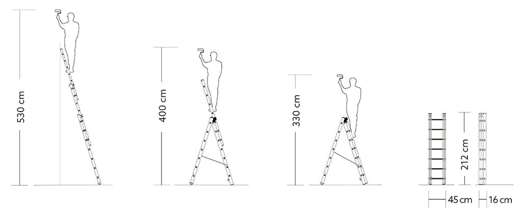 létra méretek MAX 3x7